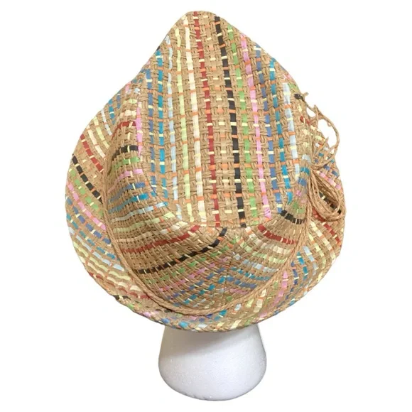 Panama Jack Paper Braid Hat Colorful Unisex Fedora Hat One Size - Picture 3 of 16